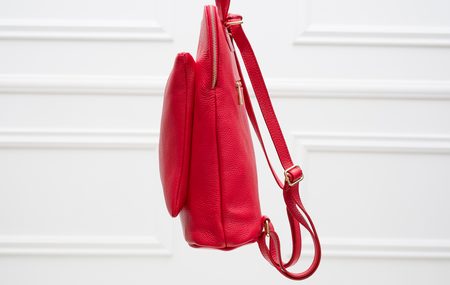 Skórzany plecak damski Glamorous by GLAM - czerwony -