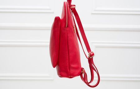 Mochila de mujer de cuero genuino Glamorous by GLAM - Rojo -