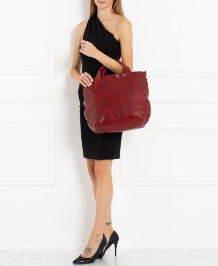 Real leather handbag Glamorous by GLAM Santa Croce - Wine -