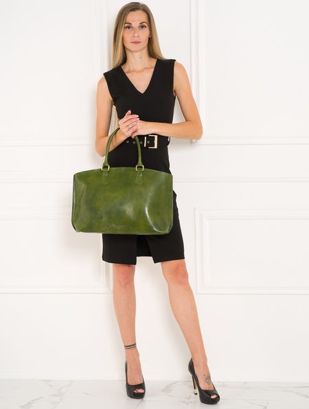 Bolso de hombro de cuero para mujer Glamorous by GLAM Santa Croce - Verde -