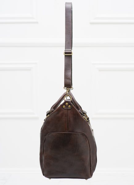 Real leather travel duffel bag Glamorous by GLAM Santa Croce - Brown -