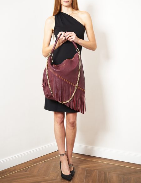 Real leather shoulder bag Glamorous by GLAM - Wine -