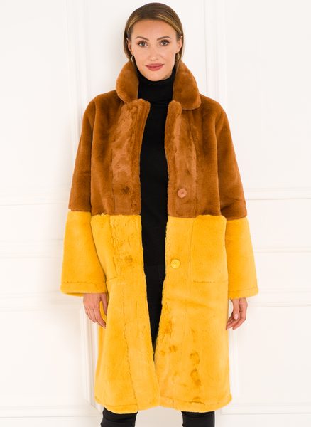 Női teddy kabát Due Linee - Sárga -