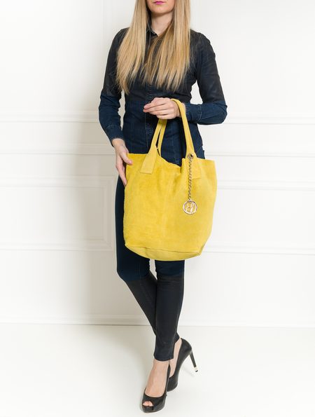 Borsa shopper da donna in pelle Glamorous by GLAM - Giallo -