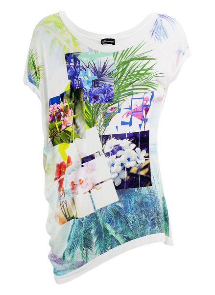 Top s listy zelený -