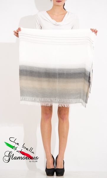 Dámská luxusní šála šedo-bílá -