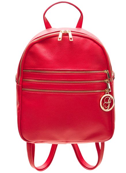 Women's real leather backpack Glamorous by GLAM - Red -