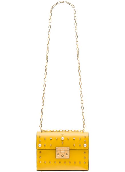 Real leather crossbody bag Glamorous by GLAM - Yellow -