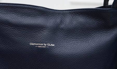 Damska skórzana torebka na ramię Glamorous by GLAM - granatowy -