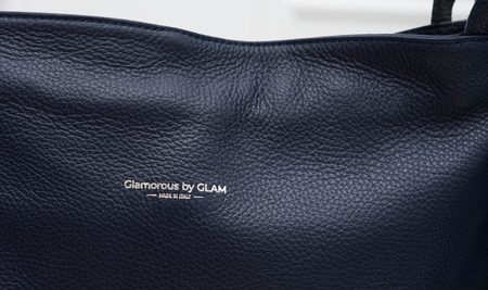 Real leather shoulder bag Glamorous by GLAM - Dark blue -