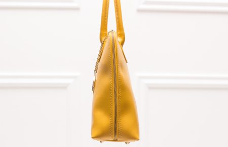 Real leather handbag Glamorous by GLAM - Yellow -