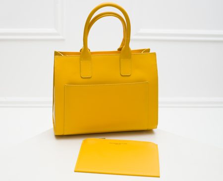 Real leather handbag Glamorous by GLAM - Yellow -