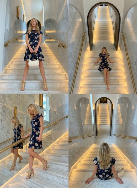 Summer dress GLAM&GLAMADISE - Dark blue -