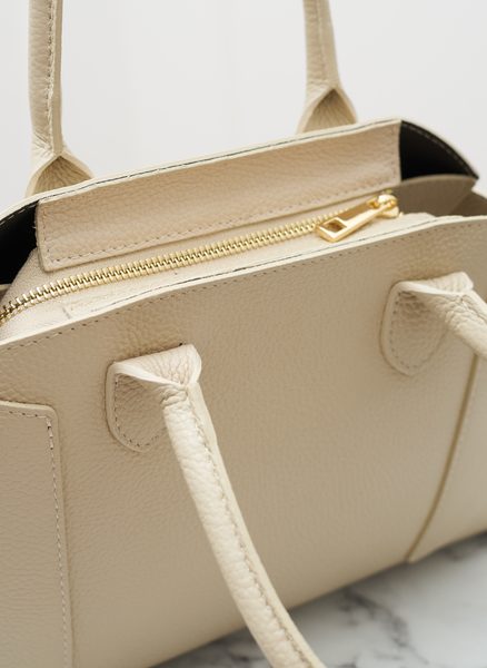 Real leather handbag Glamorous by GLAM - Beige -