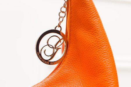 Real leather shoulder bag Glamorous by GLAM - Orange -