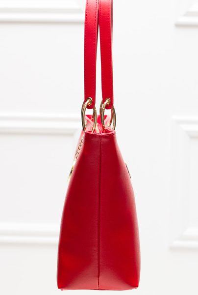 Kožená veľká kabelka zo safiánové kože - červená -