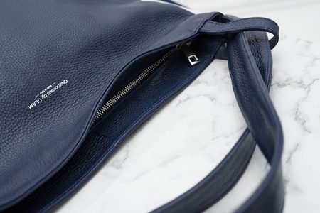 Real leather shoulder bag Glamorous by GLAM - Dark blue -