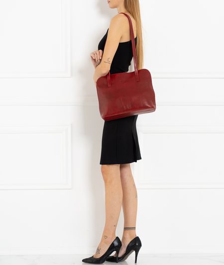 Real leather shoulder bag Glamorous by GLAM Santa Croce - Red -