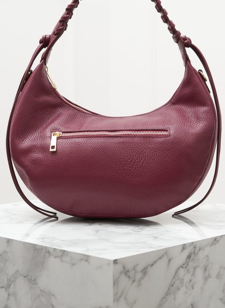 Real leather shoulder bag Glamorous by GLAM - Wine -