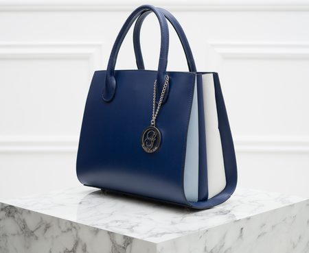 Real leather handbag Glamorous by GLAM - Dark blue -