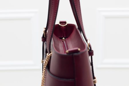 Real leather handbag Glamorous by GLAM - Wine -