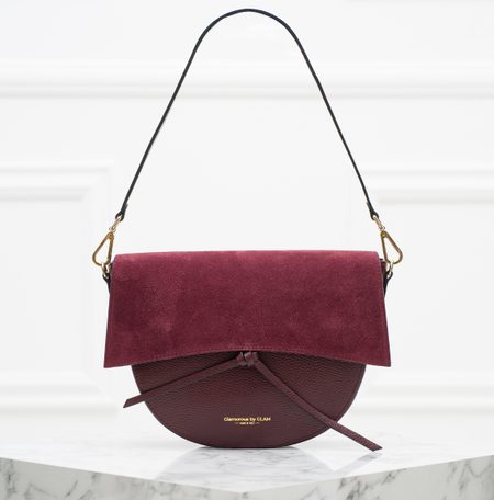 Real leather shoulder bag Glamorous by GLAM - Wine -