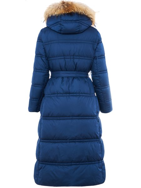 Winter jacket with real fox fur Due Linee - Blue -