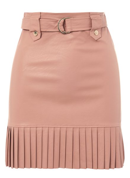 Dámská krátká koženková sukně - rosa -
