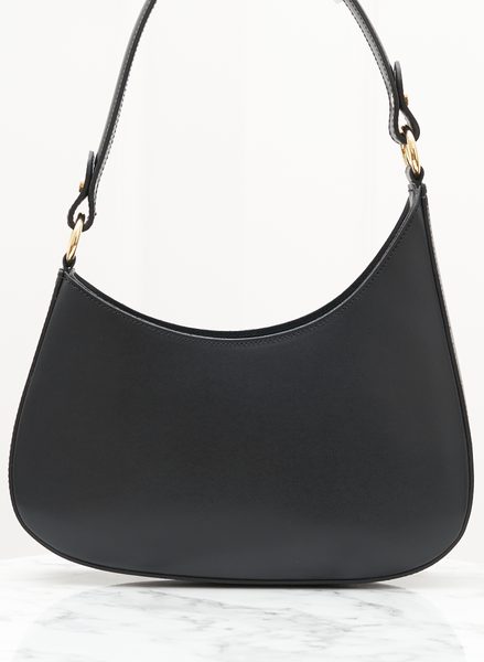 Kožená kabelka ražená černá -