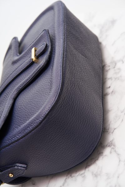 Real leather shoulder bag Glamorous by GLAM - Dark blue -