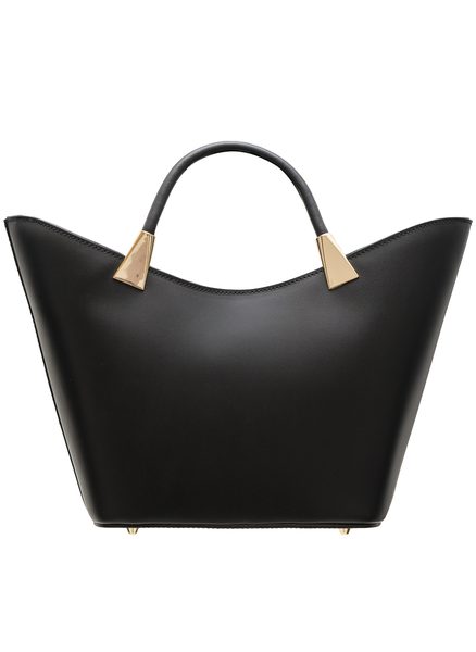 Kožená elegantní kabelka malá - černá -