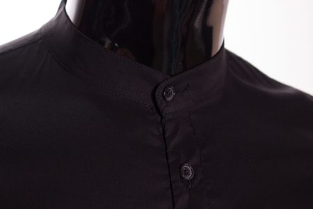 Pánská košile bez límečku černá -