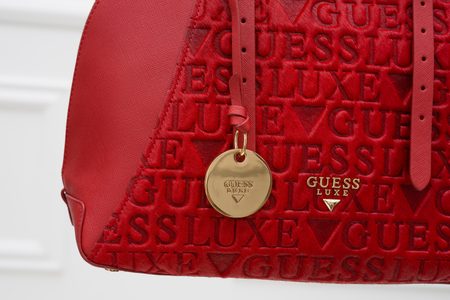 Női bőr kézitáska Guess Luxe - Piros -