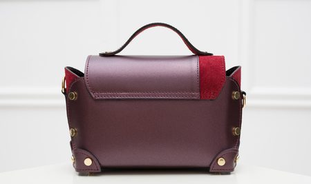 Real leather crossbody bag Glamorous by GLAM - Wine -