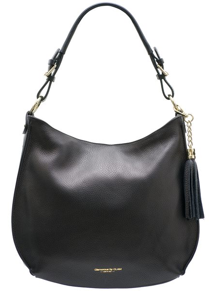 Real leather shoulder bag Glamorous by GLAM - Black -