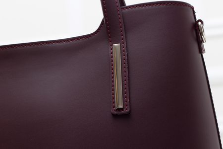 Bolso de cuero de mano para mujer Glamorous by GLAM - Borgoña -