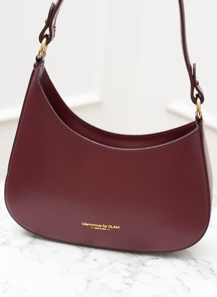 Kožená kabelka ražená vínová -