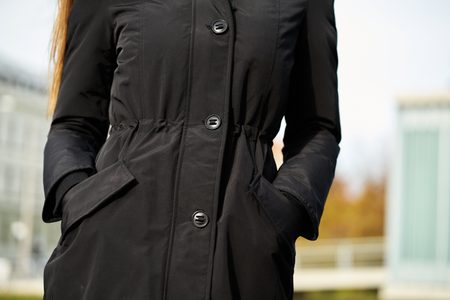 Winter jacket with real fox fur Due Linee - Black -