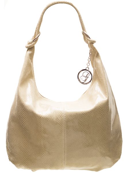 Real leather shoulder bag Glamorous by GLAM - Beige -