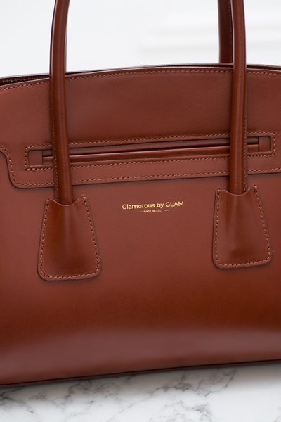 Real leather handbag Glamorous by GLAM - Brown -