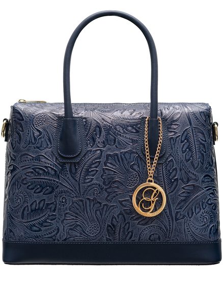 Borsa a mano da donna in pelle Glamorous by GLAM - Blu -