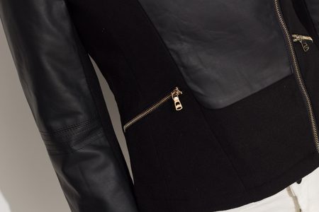 Jarní dámská koženková bunda - černá -