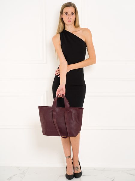 Real leather shoulder bag Glamorous by GLAM - Wine -