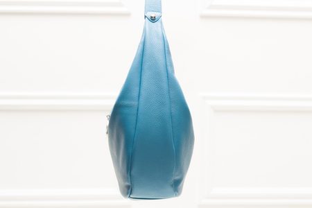Damska skórzana torebka na ramię Glamorous by GLAM - niebieski -