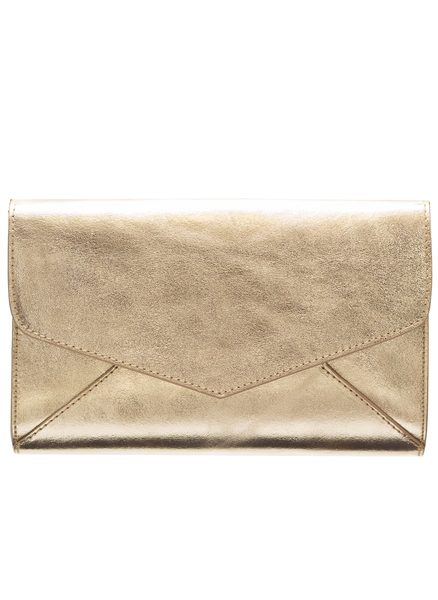 Dámské kožené psaníčko zlaté -