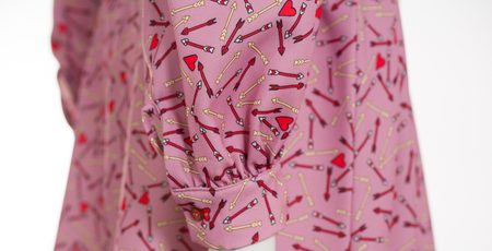 Dámske šaty s viazaním a potlačou - ružové -