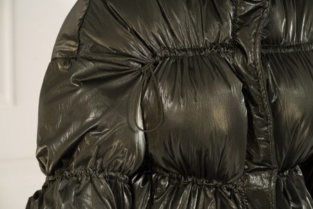 Dámská krátká oversize metalická bunda - zelená -