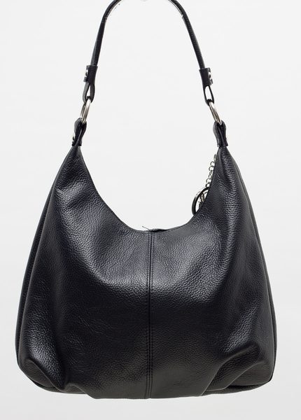 Kožená kabelka vak černá -