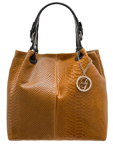 Real leather handbag Glamorous by GLAM - Brown -