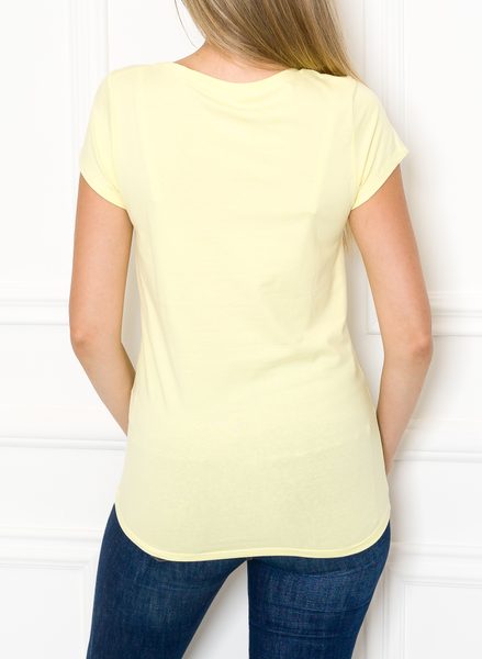 Damska koszulka Due Linee - żółty -